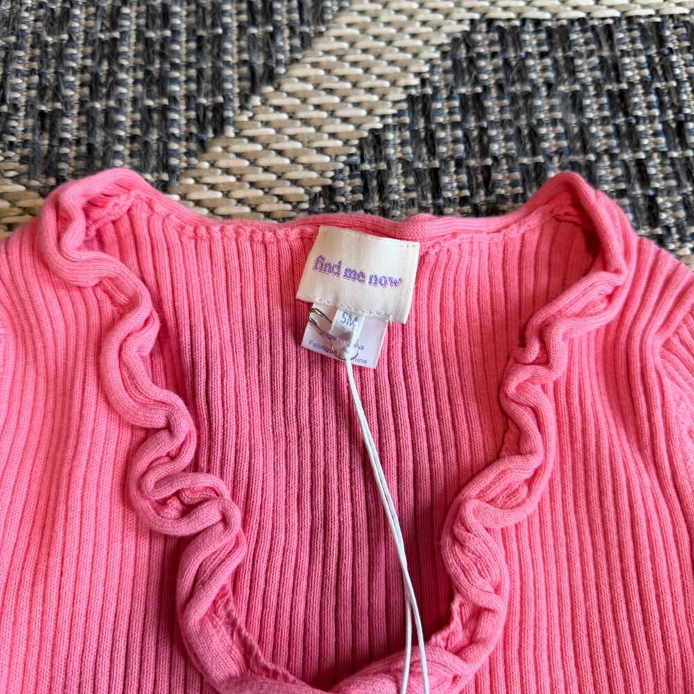 Find Me Now Charlie Ribbed Button Front Top Size S/M - Picture 5 of 7